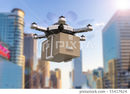delivery drone flying 55417624