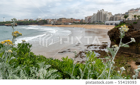 View of Biarritz city by the Atlantic ocean, 55419393