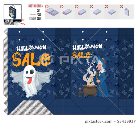 halloween template witch and ghost store sale 55419937