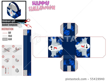 blue cutout basket halloween funny happy ghost blue cutout basket halloween funny happy ghost 55419940