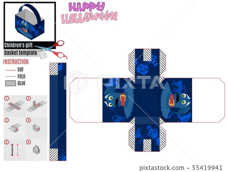 blue cutout basket scared witch hat monster blue cutout basket scared witch hat monster 55419941
