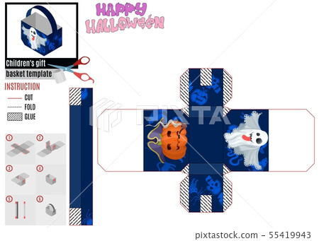 blue cutout basket halloween pumpkin and ghost blue cutout basket halloween pumpkin and ghost 55419943