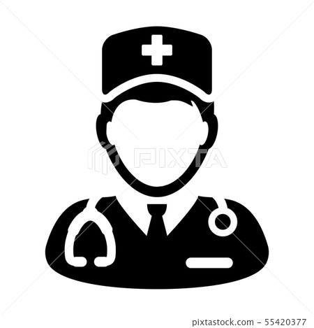 Health icon vector male person profile avatar with 55420377
