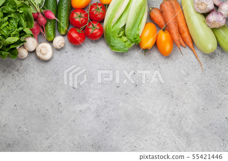 Assorted raw organic vegetables Assorted raw organic vegetables 55421446
