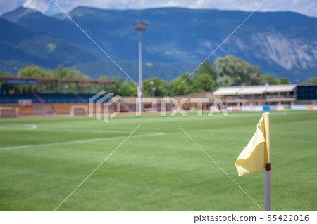 football field ready to play. grass cuttings, 55422016
