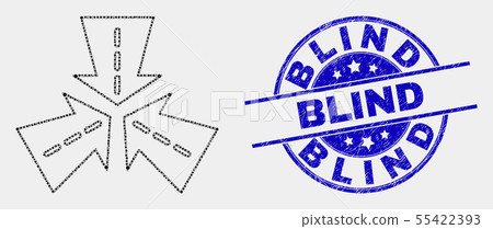 Vector Dot Triple Roads Intersection Icon and Grunge Blind Stamp Vector Dot Triple Roads Intersection Icon and Grunge Blind Stamp 55422393