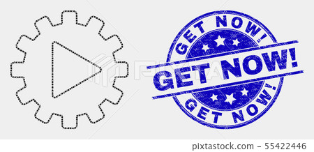 Vector Dot Start Gear Automation Icon and... - Stock Illustration ...