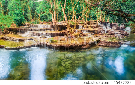 Beautiful waterfall Huai Mae Khamin, Thailand. Beautiful waterfall Huai Mae Khamin, Thailand. 55422725