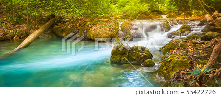 Beautiful waterfall Huai Mae Khamin, Thailand. 55422726