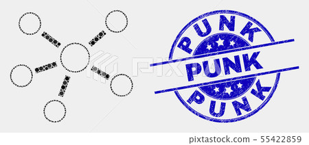 Vector Pixelated Relations Icon and Distress Punk Seal 55422859