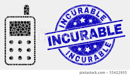 Vector Dot Radio Transmitter Icon and Grunge Incurable Seal Vector Dot Radio Transmitter Icon and Grunge Incurable Seal 55422935