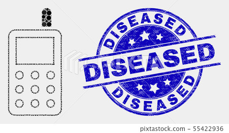 Vector Pixel Radio Transmitter Icon and Scratched Diseased Stamp Vector Pixel Radio Transmitter Icon and Scratched Diseased Stamp 55422936