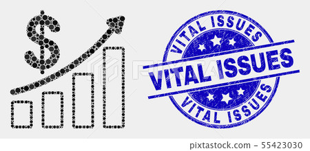 Vector Pixel Profit up Trend Chart Icon and Grunge Vital Issues Watermark Vector Pixel Profit up Trend Chart Icon and Grunge Vital Issues Watermark 55423030