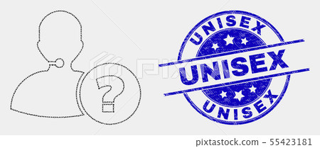 Vector Dotted Operator Information Icon and Scratched Unisex Watermark 55423181