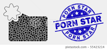Vector Pixel New Folder Icon and Scratched Porn Star Stamp Seal 55423214