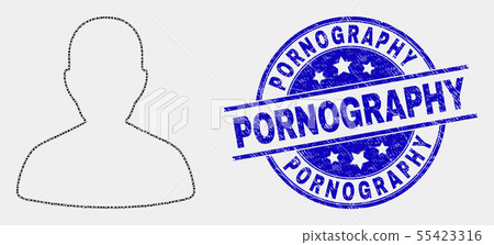 Vector Dotted Lover Heart Icon and Grunge Pornography Stamp Vector Dotted Lover Heart Icon and Grunge Pornography Stamp 55423316