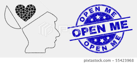 Vector Dot Favourites Open Mind Icon and Distress Open Me Watermark 55423968