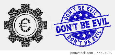 Vector Pixelated Euro Gear Icon and Scratched Don T Be Evil Watermark Vector Pixelated Euro Gear Icon and Scratched Don T Be Evil Watermark 55424029