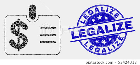Vector Dot Dollar Badge Icon and Grunge Legalize Stamp Vector Dot Dollar Badge Icon and Grunge Legalize Stamp 55424318