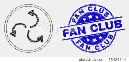 Vector Dotted Cyclone Arrows Icon and Grunge Fan Club Seal Vector Dotted Cyclone Arrows Icon and Grunge Fan Club Seal 55424344