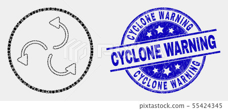 Vector Dot Cyclone Arrows Icon and Distress Cyclone Warning Watermark Vector Dot Cyclone Arrows Icon and Distress Cyclone Warning Watermark 55424345