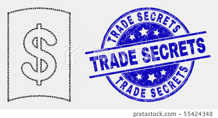 Vector Dotted Currency Handbook Icon and Grunge Trade Secrets Stamp Vector Dotted Currency Handbook Icon and Grunge Trade Secrets Stamp 55424348