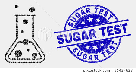 Vector Pixel Chemical Retort Icon and Distress Sugar Test Watermark Vector Pixel Chemical Retort Icon and Distress Sugar Test Watermark 55424628
