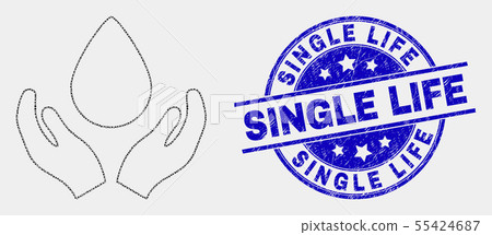 Vector Dotted Blood Care Hands Icon and Scratched Single Life Seal Vector Dotted Blood Care Hands Icon and Scratched Single Life Seal 55424687