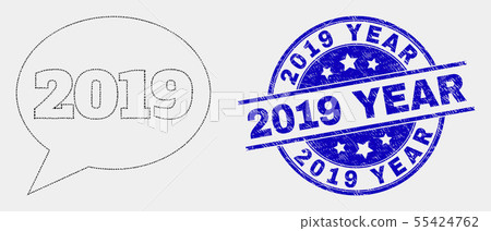 Vector Dot 2019 Message Balloon Icon and... - Stock Illustration ...