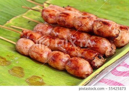 grilled sausages at street food 55425873