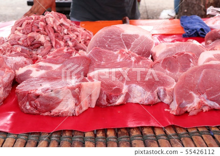 fresh pork meat in market fresh pork meat in market 55426112