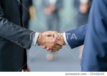 握手的商人談判企業圖像 握手的商人談判企業圖像 55426243