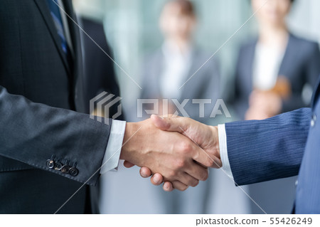 握手的商人談判企業圖像 握手的商人談判企業圖像 55426249