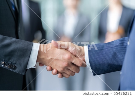 握手的商人談判企業圖像 握手的商人談判企業圖像 55426251