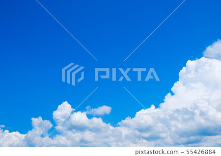 [攝影素材]藍天，天空，雲，仲夏，天空背景素材，7月復制空間 55426884