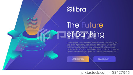 Libra cryptocurrency web template design 55427945