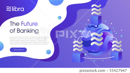 Libra cryptocurrency web template design 55427947