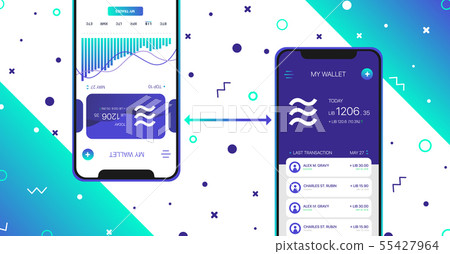 Libra cryptocurrency web template design 55427964