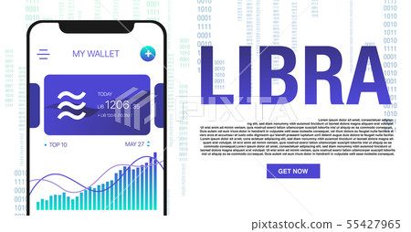 Libra cryptocurrency web template design 55427965