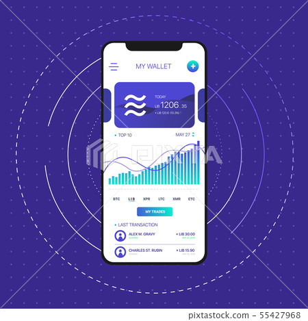Libra cryptocurrency web template design 55427968