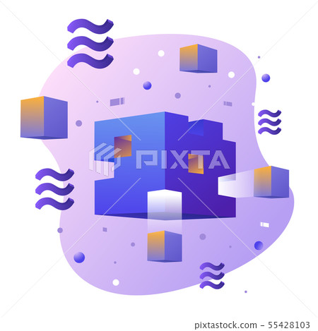 Libra cryptocurrency vector template design  55428103