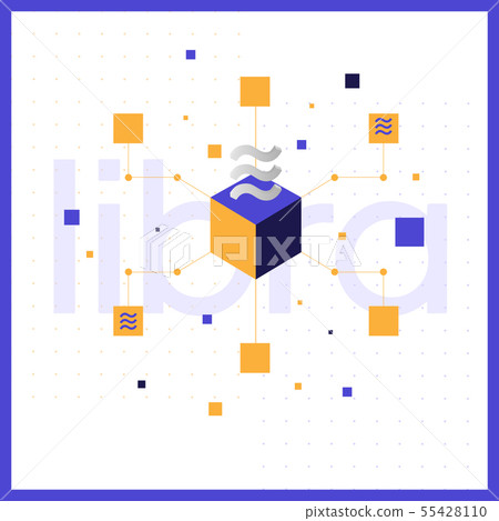 Libra cryptocurrency vector template design  55428110
