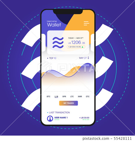 Libra cryptocurrency vector template design  55428111