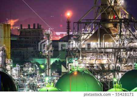 "Kanagawa Prefecture" Factory night view, Keihin industrial area 55428171