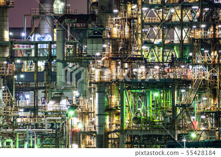 "Kanagawa Prefecture" Factory night view, Keihin industrial area 55428184