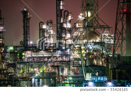 "Kanagawa Prefecture" Factory night view, Keihin industrial area 55428185