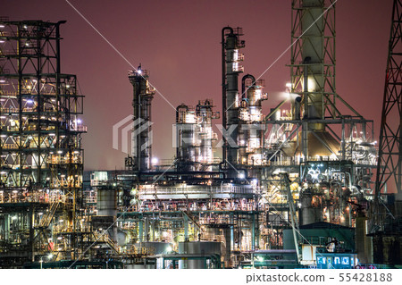 "Kanagawa Prefecture" Factory night view, Keihin industrial area "Kanagawa Prefecture" Factory night view, Keihin industrial area 55428188