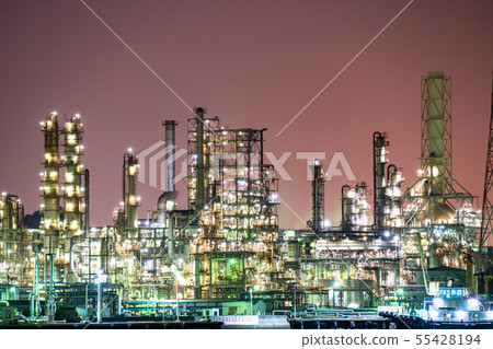 "Kanagawa Prefecture" Factory night view, Keihin industrial area "Kanagawa Prefecture" Factory night view, Keihin industrial area 55428194
