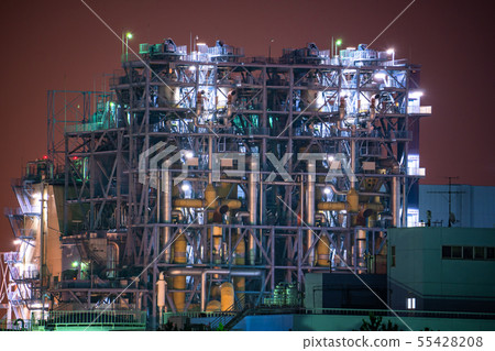 "Kanagawa Prefecture" Factory night view, Keihin industrial area "Kanagawa Prefecture" Factory night view, Keihin industrial area 55428208