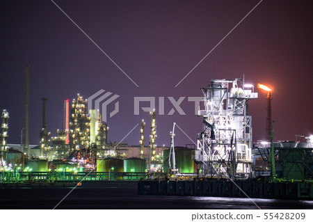 "Kanagawa Prefecture" Factory night view, Keihin industrial area "Kanagawa Prefecture" Factory night view, Keihin industrial area 55428209